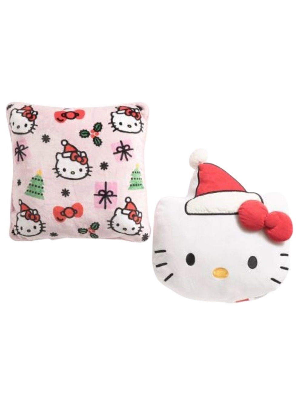 Hello Kitty Sanrio 2 pk. Square Pillow with Shaped Head Pillow Set (NWT)